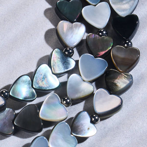 Nacre noire | Argent sterling 925 | Enveloppement en forme de cœur